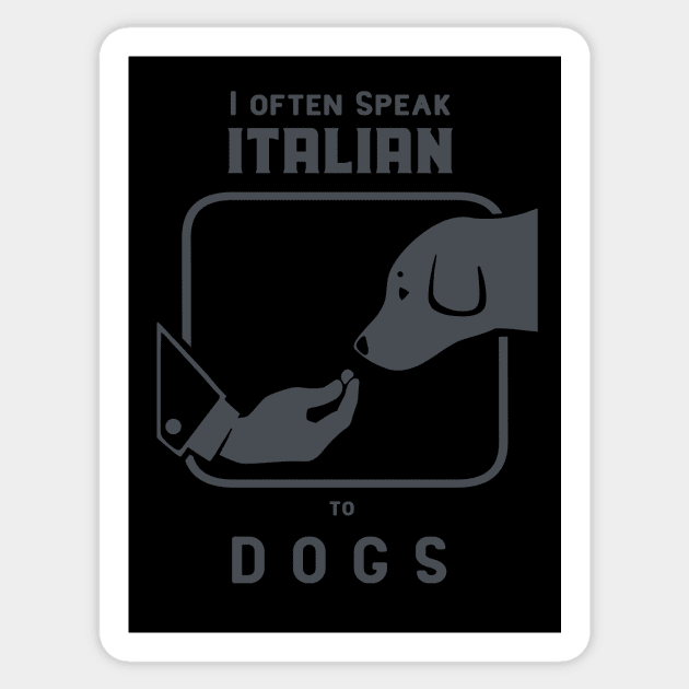 Funny Italian hand gesture and a dog, dark ink Sticker by croquis design